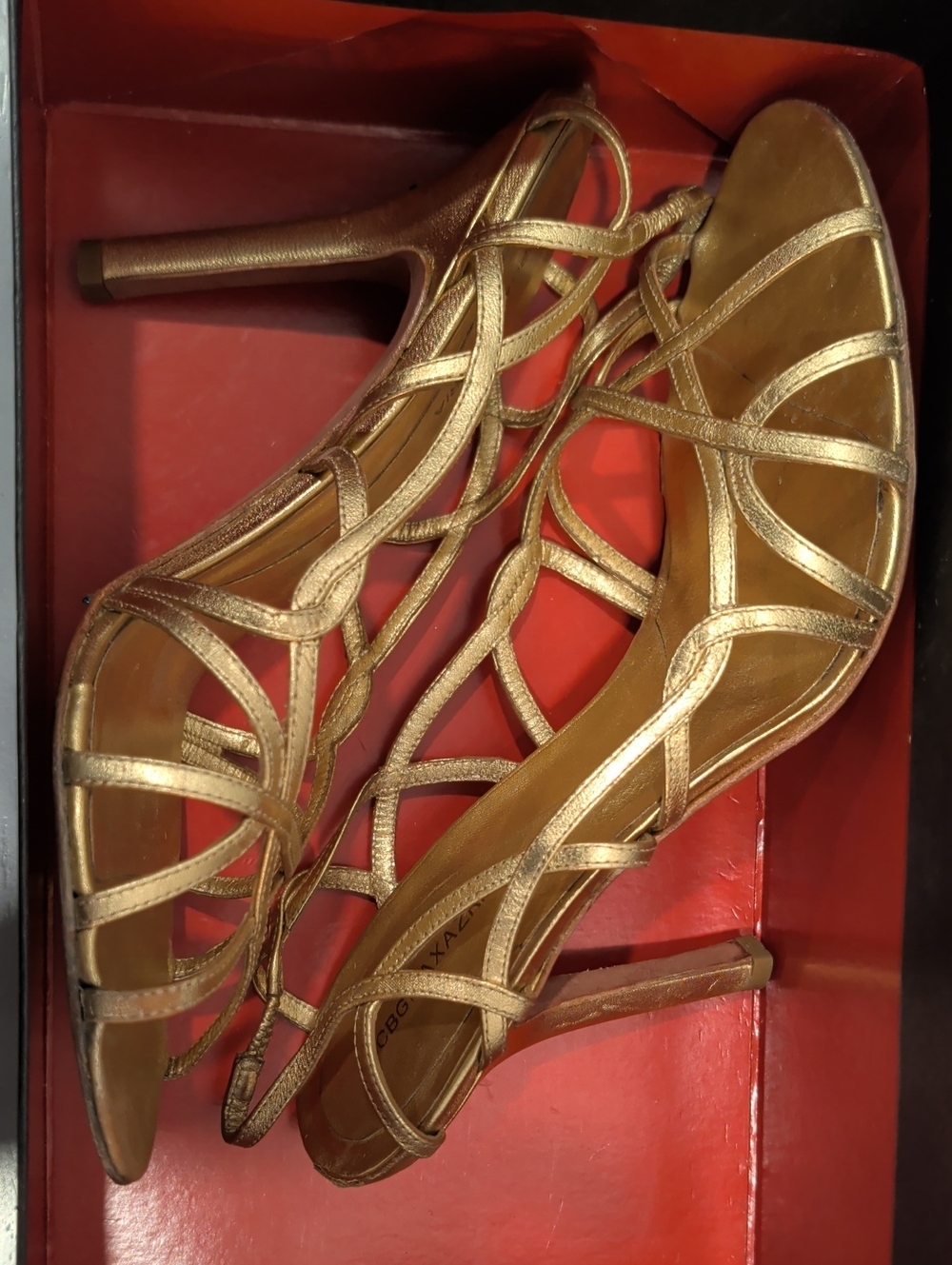BCBGMaxAzria Gold Minola Shoes Size 8.5